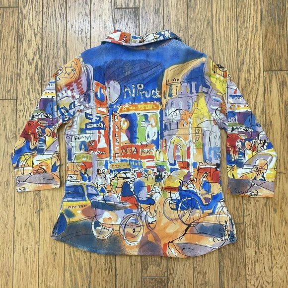 Michael Leu Impressionist New York Art Womens Shirt - Picture 5 of 6